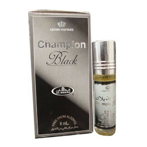 Al Rehab Champion Black Long lasting Perfume Roll On Unisex Each 6 ml Set Of 6