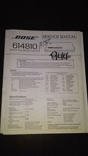 Bose Lifestyle Series Model 614810 CD service manual original repair book