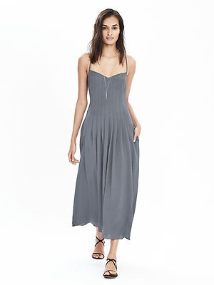 slim fit dress slacks Banana Republic Navy/ Green Side Silky Sleeveless Maxi Dress 0 – newdsalem