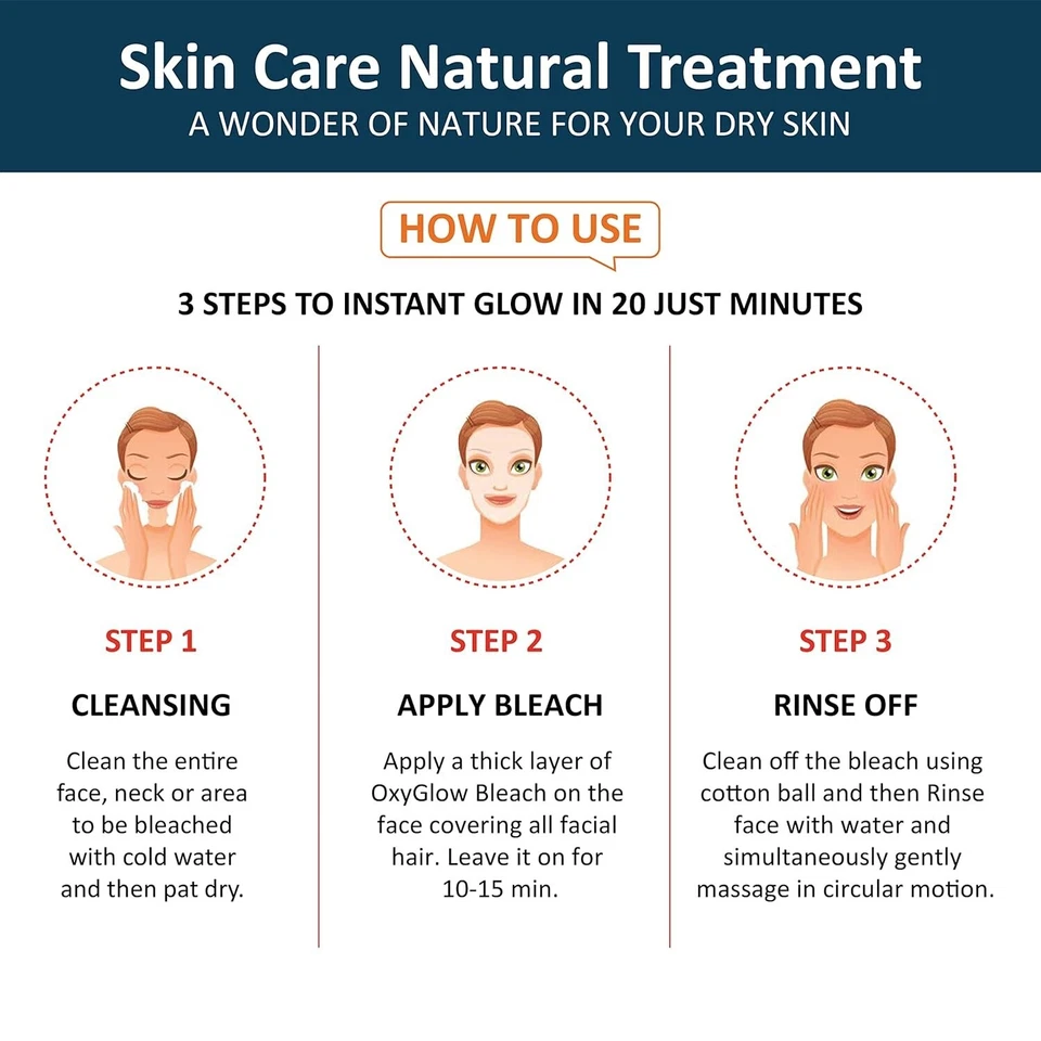 Oxyglow,, Herbal, Diamond Bleach Cream for face and neck skin 300gram,Unisex - Image 3 of 4