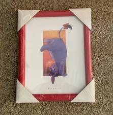 Eeyore Upside Down Print Red Frame Under Glass NEW