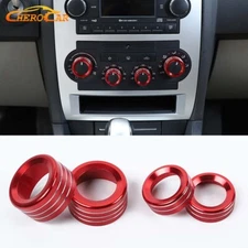 Red Center Air Conditioner Switch Knob Trim Cover Overlay for Dodge Charger06-10