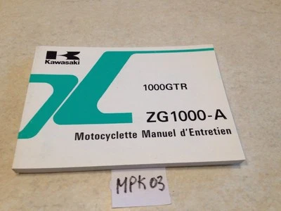 Manuel propriétaire Kawasaki GTR1000 1000GTR GTR ZG1000 A 1000 owner's manual