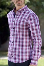 Camisa De Vestir Con Botones Elegante De Algod n A Cuadros Para Hombres Talla S