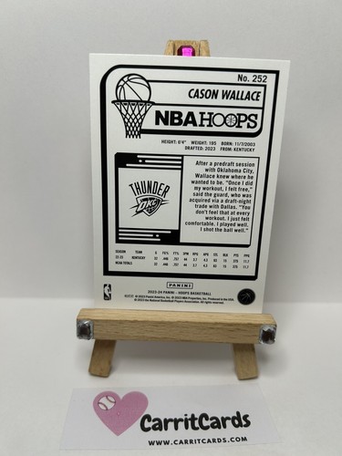CASON WALLACE 2023-24 Panini Hoops INVIERNO Novato RC #252 Oklahoma City Thunder - Imagen 6 de 6