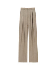 Saint Laurent 1600 Taupe Beige Wool Wide Leg Pants New  Authentic