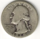 USA - 1938P - Washington ¼ $ - Silver Eagle - Rare, no mint mark - #12773RG