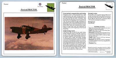 Percival Proctor - Trainer - Warplanes Collectors Club Card