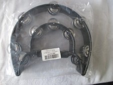NEW Hand TAMBOURINE Musical Percussion Instrument Double Half Moon Black