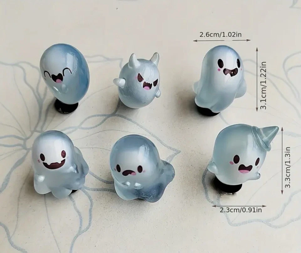 6 piezas Brilla en la Oscuridad Fantasma Halloween Para Cocodrilo Dijes Zapato Joyería Decoración Foto 2 de 4