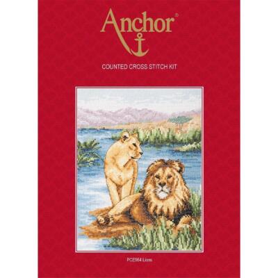 Anchor Kreuzstich-Set ''Löwen'', Zählmuster