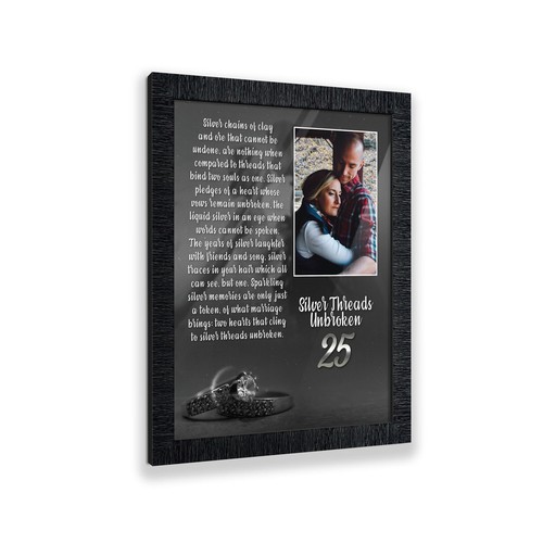 25th Wedding Anniversary Gifts for Couples, Silver 25th Anniversary Card - Picture 37 of 38