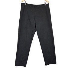 Eileen Fisher Washable Crepe Heavy Pullon Pants Women Sz L Black 36x30 Stretch