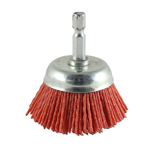 Timco Drill Cup Brush Abrasive Light De-Burring Polishing Finishing Nylon 75mm