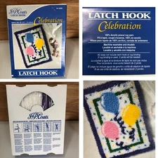 J&P Coats Latch Hook Kit NIP Celebration Balloons Party Colorful NEW