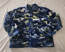 Eddie Bauer Kid's Blue Camo Full Zip Fleece Large 14/16