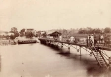 View of a bridge in Boma Democratic Republic Congo in 1880 OLD PHOTO