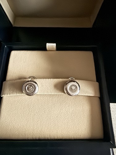 Chopard Pair of Earclips Happy Diamonds WG750 2 Diamanten 0,11 ct - Bild 3 von 6