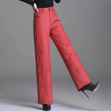Lady Puffer Wide Leg Padded Quilted Pants Trousers Windproof Thermal Winter Ski