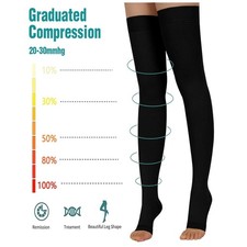 Thigh High Medical Compression Stockings 20-30mmHg Varicose Veins Surgical Socks