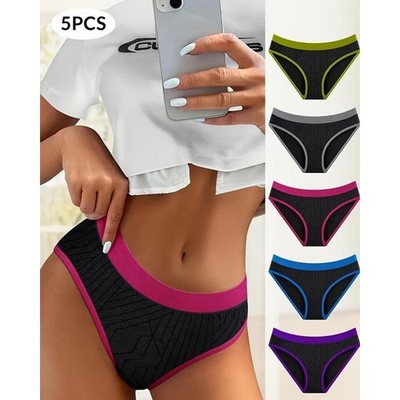 5Pack Women's Panties Bikini Sexy Underwear Seamless Knickers Breathable Panties