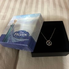 Disney Frozen Snowflake Necklace Silver Color Chain Pendant New