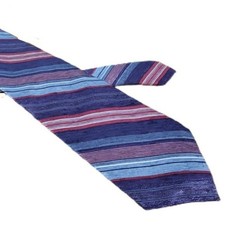 Ferucci Handmade Silk Neck Tie Purple Red  Gray Classic Stripes Vibrant