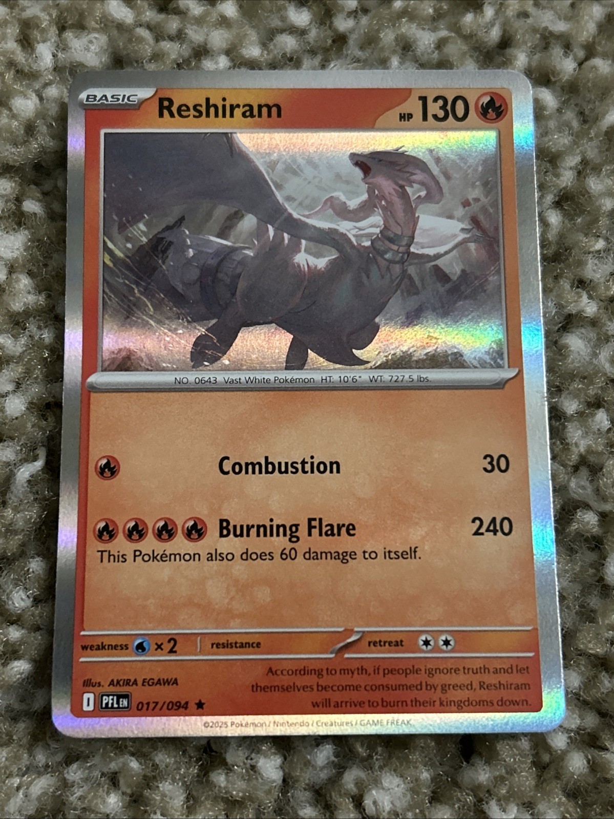 Reshiram 017/094 Me02: Phantasmal Flames Holo