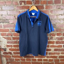 Lacoste Sport Polo Shirt Mens 6 Blue Navy Colorblock Croc Logo Short Sleeve
