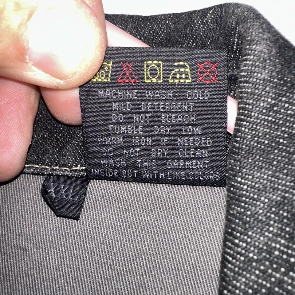 Jaqueta jeans masculina vintage Mecca bolsos com botões ao ar livre preta tamanho XL - Imagem 4 de 4