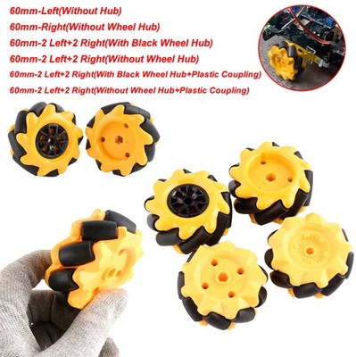 60mm Mecanum Omni Wheel Smart Robot Car Chassis TT N20 G25 Gear Motor Parts