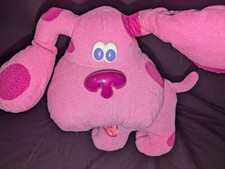 WORKS Vintage Tyco 1999 Blue's Clues Soft Talking MAGENTA Plush Dog Steve Season