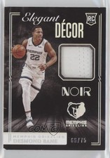 2020 Panini Noir Elegant Decor Rookie Jerseys 66/75 Desmond Bane #EDR-DBN 02ez