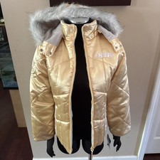 NWT Reebok NFL Kids L 14 Chiefs NFL Puffer Faux Fur Coat Football