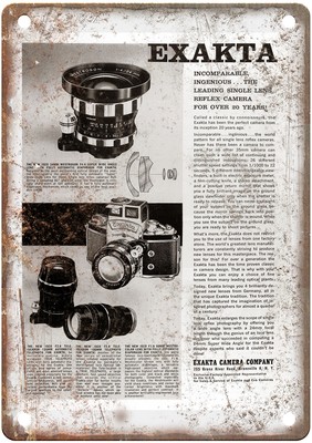 1960 Exakta Vintage Film Camera Advertisement Retro Look Metal Sign C1016