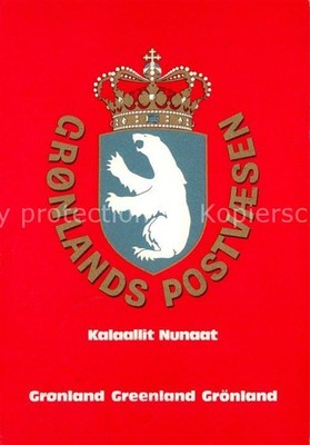 Briefmarken auf Postkarte Kalaallit Nunaat Gronland 