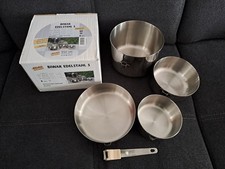 BIWAK Edelstahl 3 Kochgeschirr 5-tlg 2,8l 1,1l 0,75l Stainless Steel NEU/OVP