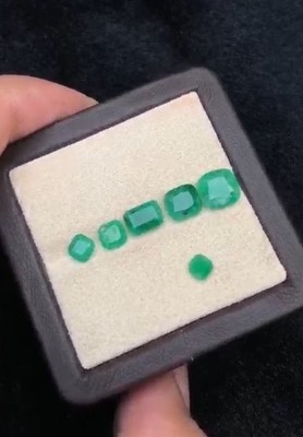 Set: 6 Panjshir Smaragd Edelsteine Kristalle Für Schmuck / Ring / Kette Anhänger