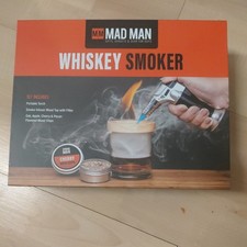 Mad Man Whiskey Smoker Kit Portable Torch, Smoke Infuser Wood Top, Cherry Chips
