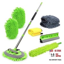62'' Car Wash Brush with Long Handle Car Wash Mop Mitt Chenille Car 11pcs