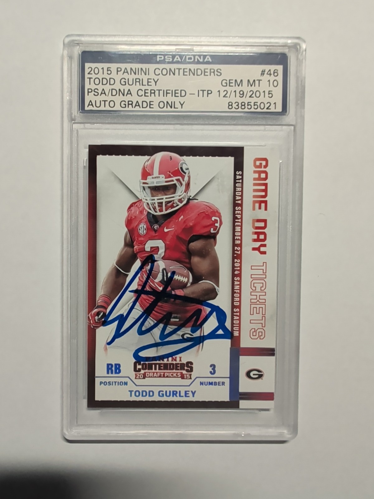 Todd Gurley Panini Contenders Draft Picks Game Day Tickets #46 Game Day Tickets