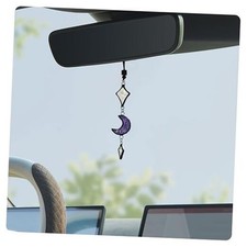 Handmade Stained Glass Moon and Star Car Charm Unique Celestial Car