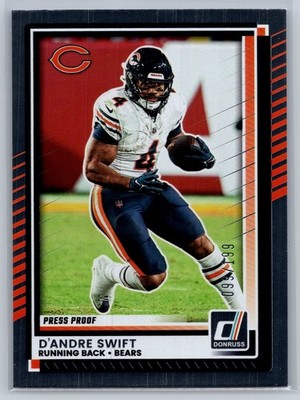 2025 panini donruss football d'andre swift press proof silver 99/199 #226