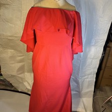 NEW VINCE CAMUTO Red Off-The-Shoulder Floor Length GOWN SIZE 14 NWT