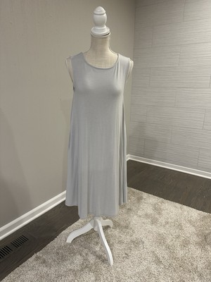 sleeveless cotton swing dress 100% Organic Cotton Gauze Sleeveless Swing Dress in Khaki Gingham