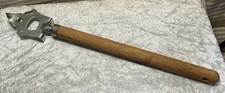 Vintage 13  Long Wood Handle Can Punch / Bottle Opener - Bar Tool - Man Cave 