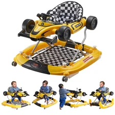 VEVOR 4-in-1 Baby Walker Foldable Activity Center Adjustable Height 6-24 Month