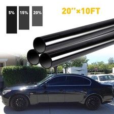 Uncut Roll Window Tint VLT Super Dark Black Film 20" Inches x 10'Feet Car Home