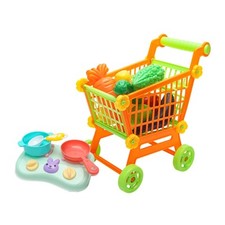 Pretend Play Grocery Store Toy Kitchen Game Trolley Play Set for Girls Boys