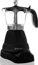 Moka Elettrica 3 Tazze, Caffettiera Elettrica 3 Tazze Con Riduttore 1 Tazza, Man
